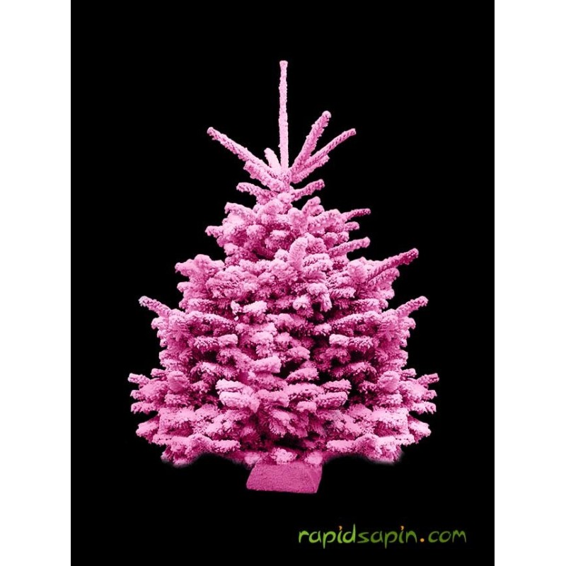 Sapin floqué rose clair 100/120 cm