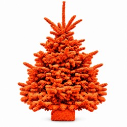 Sapin floqué orange 140/160 cm