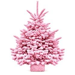 Sapin floqué rose clair 100/120 cm