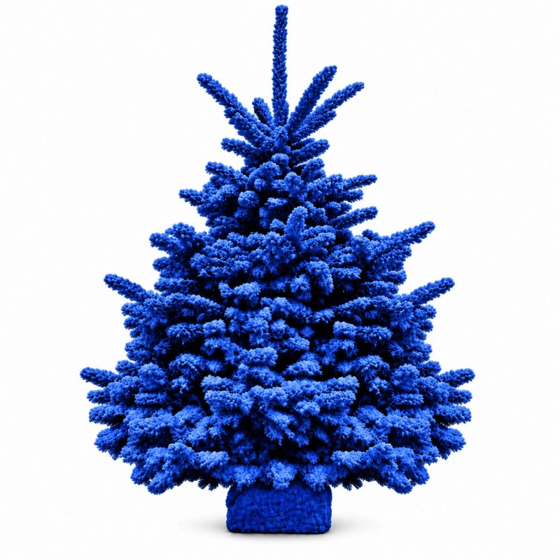 Sapin floqué bleu  roi 160/180 cm