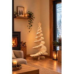 Sapin de Noël en bois naturel – 120 cm – Fabrication solidaire